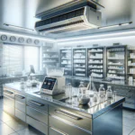 DALL·E 2023-12-17 23.38.53 – A modern pharmacy compounding lab with advanced air conditioning s